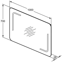 Ideal Standard Mirror & Light Spiegel Mit Beleuchtung Und Ambientelicht 100 Cm