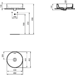 Ideal Standard Strada II Aufsatzwaschtisch Ø 45 Cm Ohne Hahnloch