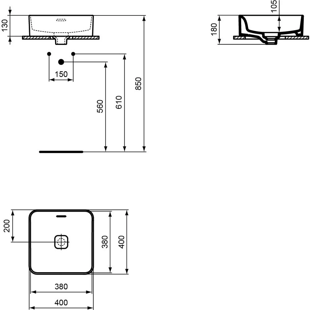 Ideal Standard Strada II Aufsatzwaschtisch quadratisch 40 cm ohne Hahnloch Ideal Standard Strada II Aufsatzwaschtisch Quadratisch 40 Cm Ohne Hahnloch -Ideal Standard hersteller ideal standard strada ii waschtische 1631802