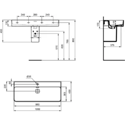 Ideal Standard Strada II Waschtisch 100 Cm