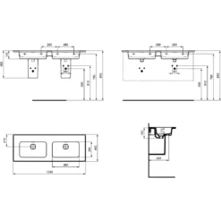Ideal Standard Strada II Möbeldoppelwaschtisch 120 Cm Ohne Hahnloch