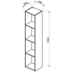 Ideal Standard Adapto Halbhochschrank 25 X 21 Cm, Offen