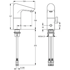 Ideal Standard CeraPlus Elektronische Waschtischarmatur Mit Mischung, Netzbetrieb