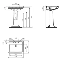 Ideal Standard Calla Waschtisch 61,5 Cm, 3 Hahnlöcher, Mit Überlauf -Ideal Standard ideal standard atelier collections calla badkeramik 9576398