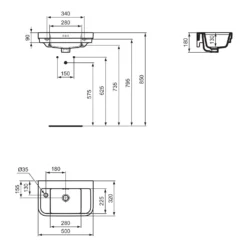 Ideal Standard Calla Handwaschbecken 50 Cm, 1 Hahnloch Links, Mit Überlauf 2 Ideal Standard Calla Handwaschbecken 50 Cm, 1 Hahnloch Links, Mit Überlauf -Ideal Standard ideal standard atelier collections calla badkeramik 9576419