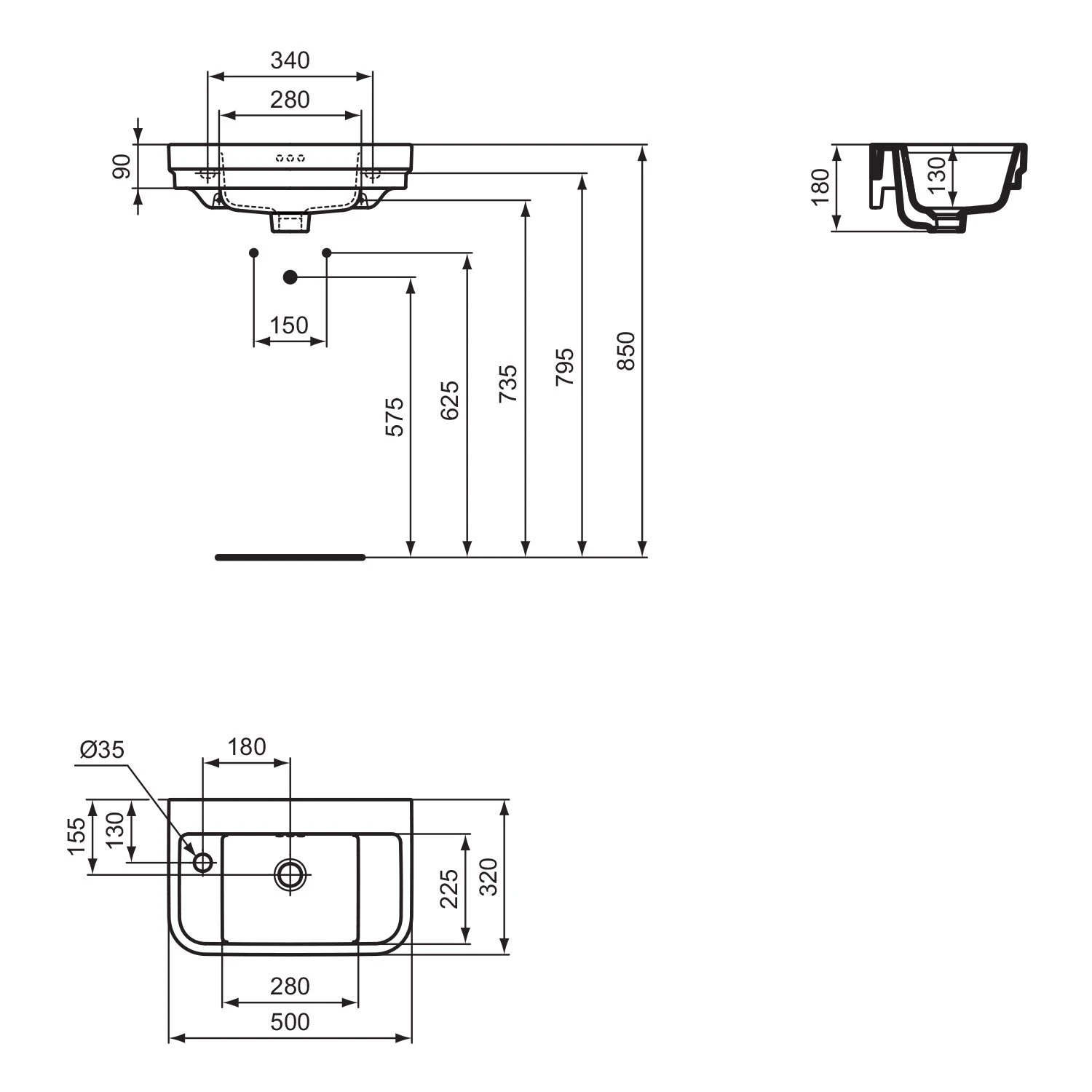 Ideal Standard Calla Handwaschbecken 50 cm, 1 Hahnloch links, mit Überlauf Ideal Standard Calla Handwaschbecken 50 Cm, 1 Hahnloch Links, Mit Überlauf -Ideal Standard ideal standard atelier collections calla badkeramik 9576419