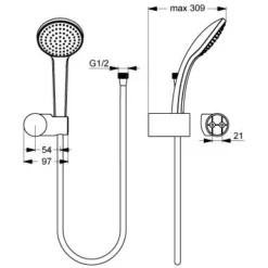 Ideal Standard Idealrain M1 Handbrause-Set Mit 1-Funktionshandbrause