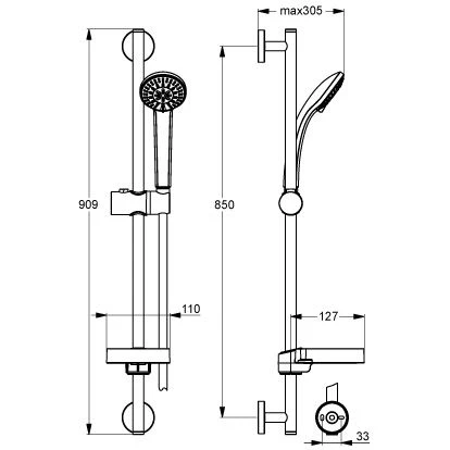 Ideal Standard Idealrain S3 Brausekombination 90 cm Ideal Standard Idealrain S3 Brausekombination 90 Cm -Ideal Standard ideal standard b9504 idealrain brausekombination s 3 1073750