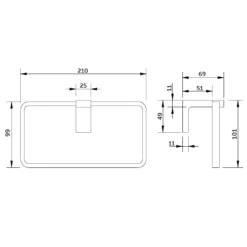 Ideal Standard Conca Handtuchring Eckig -Ideal Standard ideal standard bad accessoires conca handtuchring 4702721