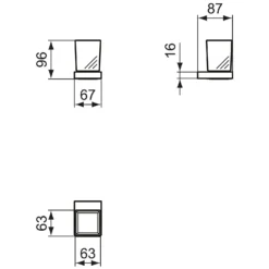 Ideal Standard Conca Mundglas Eckig -Ideal Standard ideal standard bad accessoires conca mundglas 6993600