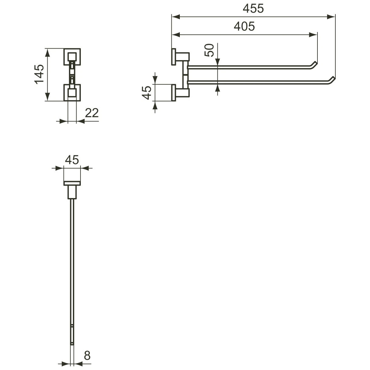 Ideal Standard IOM Square doppelte Handtuchstange 45,5 cm Ideal Standard IOM Square Doppelte Handtuchstange 45,5 Cm -Ideal Standard ideal standard bad accessoires iom square 3895268