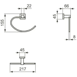 Ideal Standard IOM Square Offener Handtuchring 21,7 Cm