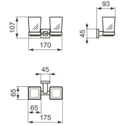 Ideal Standard IOM Square 2 Mundgläser Mit Halterung
