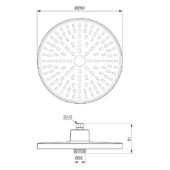 Ideal Standard Alu+ 2 Funktions-Kopfbrause Durchmesser: 26 Cm -Ideal Standard ideal standard badarmaturen alu brausen und 12311129