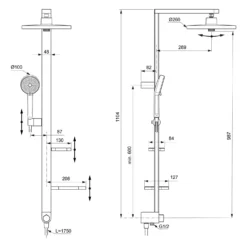 Ideal Standard Alu+ Duschsystem Ohne Armatur, Mit 2 Ablagen, 2-Funktions-Handbrause Und 2-Funktions-Kopfbrause 2 Ideal Standard Alu+ Duschsystem Ohne Armatur, Mit 2 Ablagen, 2-Funktions-Handbrause Und 2-Funktions-Kopfbrause -Ideal Standard ideal standard badarmaturen alu duschsysteme ohne 12311121