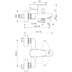 Ideal Standard Cerafine O Badearmatur Aufputz -Ideal Standard ideal standard badarmaturen cerafine o dusche 5420063