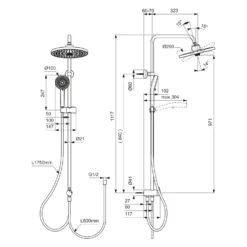 Ideal Standard Ceraflow 25+ Duschsystem Ohne Armatur Mit 2 Funktions-Handbrause Und 2 Funktions-Kopfbrause 3 Ideal Standard Ceraflow 25+ Duschsystem Ohne Armatur Mit 2 Funktions-Handbrause Und 2 Funktions-Kopfbrause -Ideal Standard ideal standard badarmaturen ceraflow 25 duschsystem 12500006