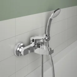 Ideal Standard Ceraplan Einhebel-Badearmatur Aufputz Mit Handbrause-Set