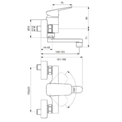 Ideal Standard Ceraplan Wand-Waschtischarmatur Aufputz -Ideal Standard ideal standard badarmaturen ceraplan waschtisch wand 5982493