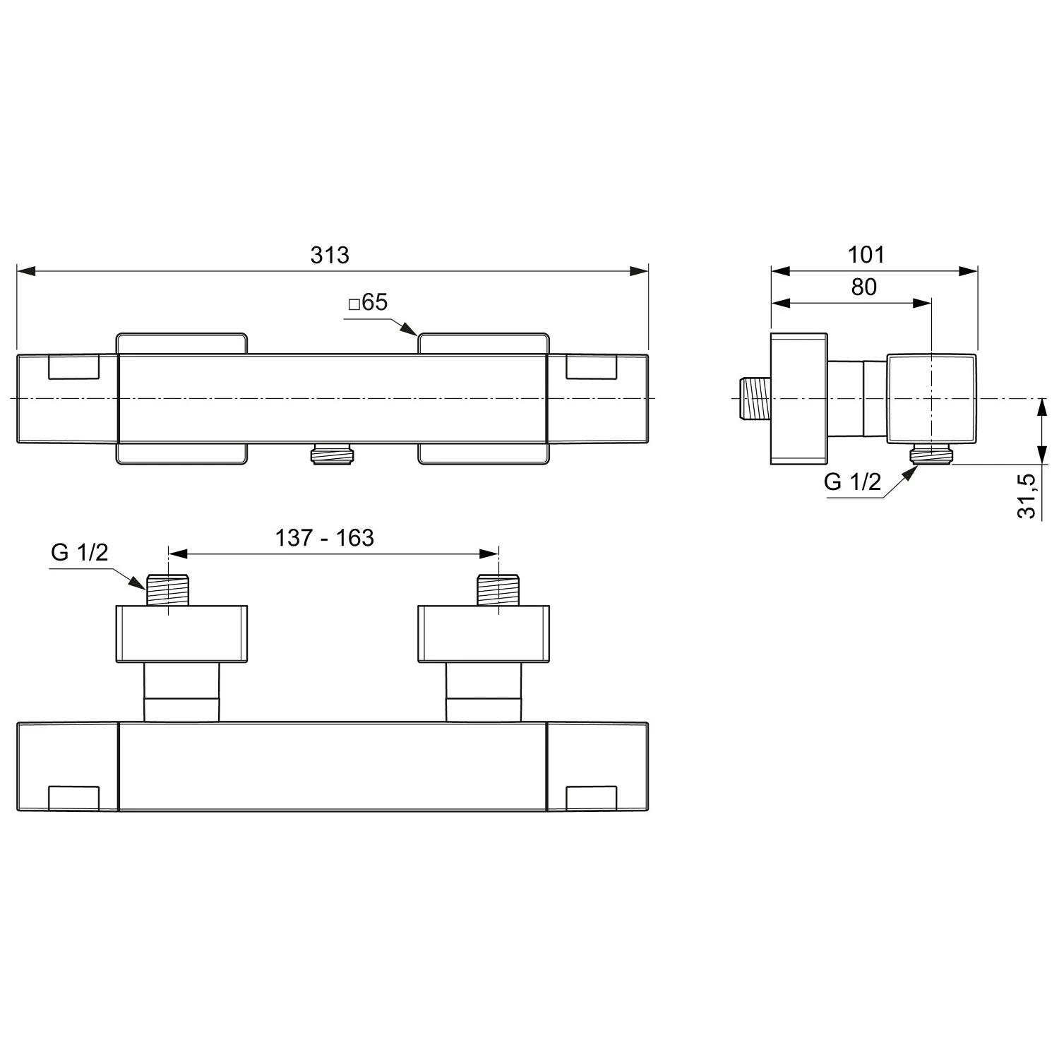 Ideal Standard CeraTherm C100 AP Brausethermostat Aufputz Ideal Standard CeraTherm C100 AP Brausethermostat Aufputz -Ideal Standard ideal standard badarmaturen ceratherm dusche c100 8504042