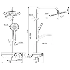 Ideal Standard Ceratherm S200 Duschsystem AP Mit Glasablage 3 Ideal Standard Ceratherm S200 Duschsystem AP Mit Glasablage -Ideal Standard ideal standard badarmaturen ceratherm dusche s200 8504036