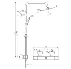 Ideal Standard CeraTherm T100 AP Duschsystem Mit Thermostat, Eckiges Design -Ideal Standard ideal standard badarmaturen ceratherm dusche t100 6511859