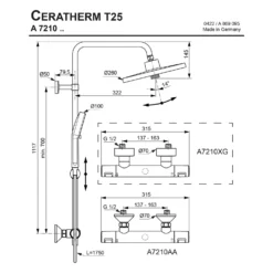 Ideal Standard CeraTherm T25 Duschsystem Mit Brausethermostat -Ideal Standard ideal standard badarmaturen ceratherm dusche t25 11883129