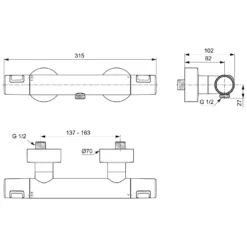 Ideal Standard CeraTherm T25 AP Brausethermostat -Ideal Standard ideal standard badarmaturen ceratherm dusche t25 8504027