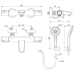 Ideal Standard CeraTherm T50 AP Badethermostat -Ideal Standard ideal standard badarmaturen ceratherm dusche t50 8504066