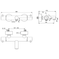 Ideal Standard CeraTherm T125 AP Badethermostat -Ideal Standard ideal standard badarmaturen ceratherm wanne t120 8504057