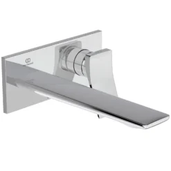 Ideal Standard Conca Wand-Waschtischarmatur, Eckige Rosette, Auslauf 22 Cm