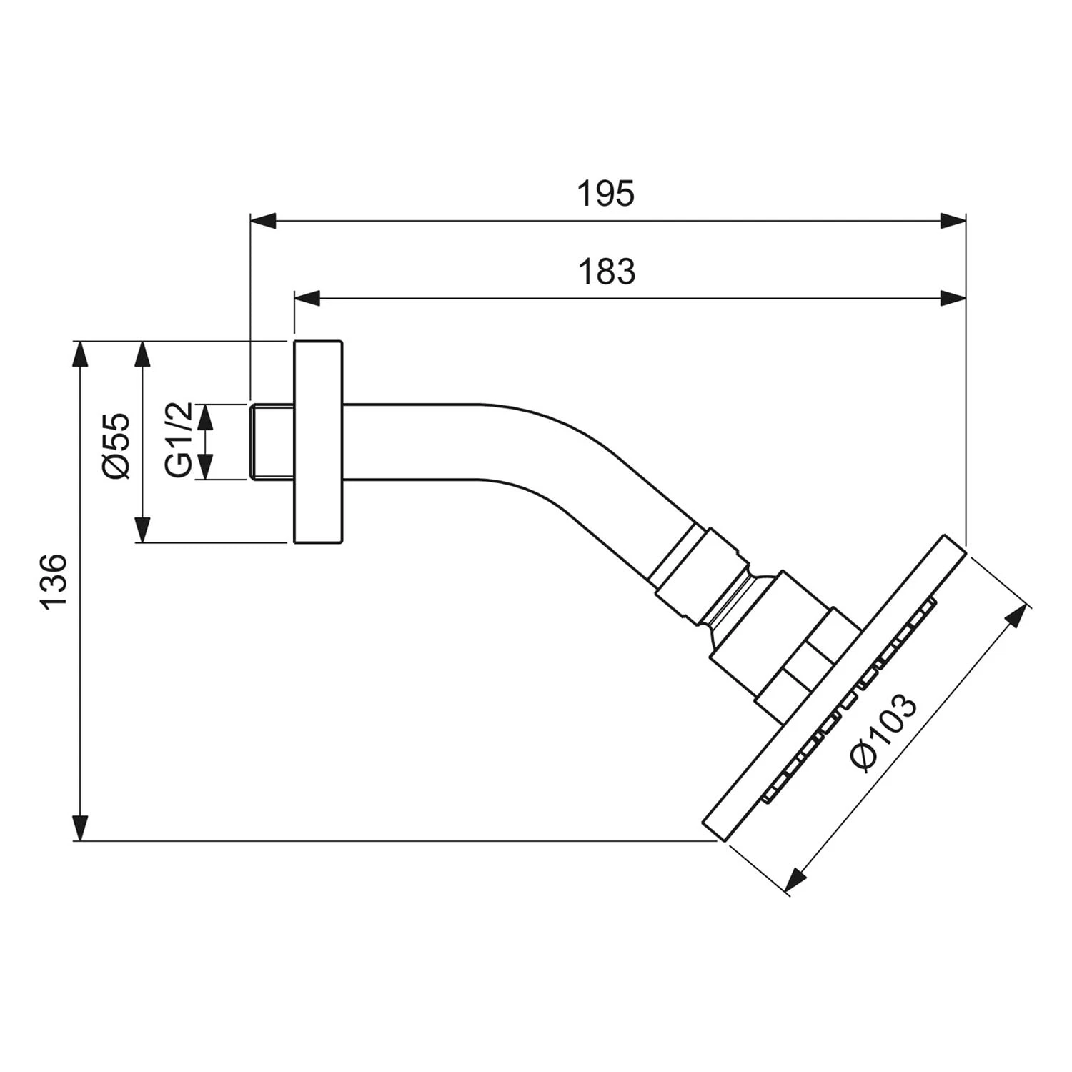 Ideal Standard Idealrain Kopfbrause Durchmesser 10,3 cm mit Duscharm Ideal Standard Idealrain Kopfbrause Durchmesser 10,3 Cm Mit Duscharm -Ideal Standard ideal standard badarmaturen idealrain kopfbrausen durchmesser 12385495