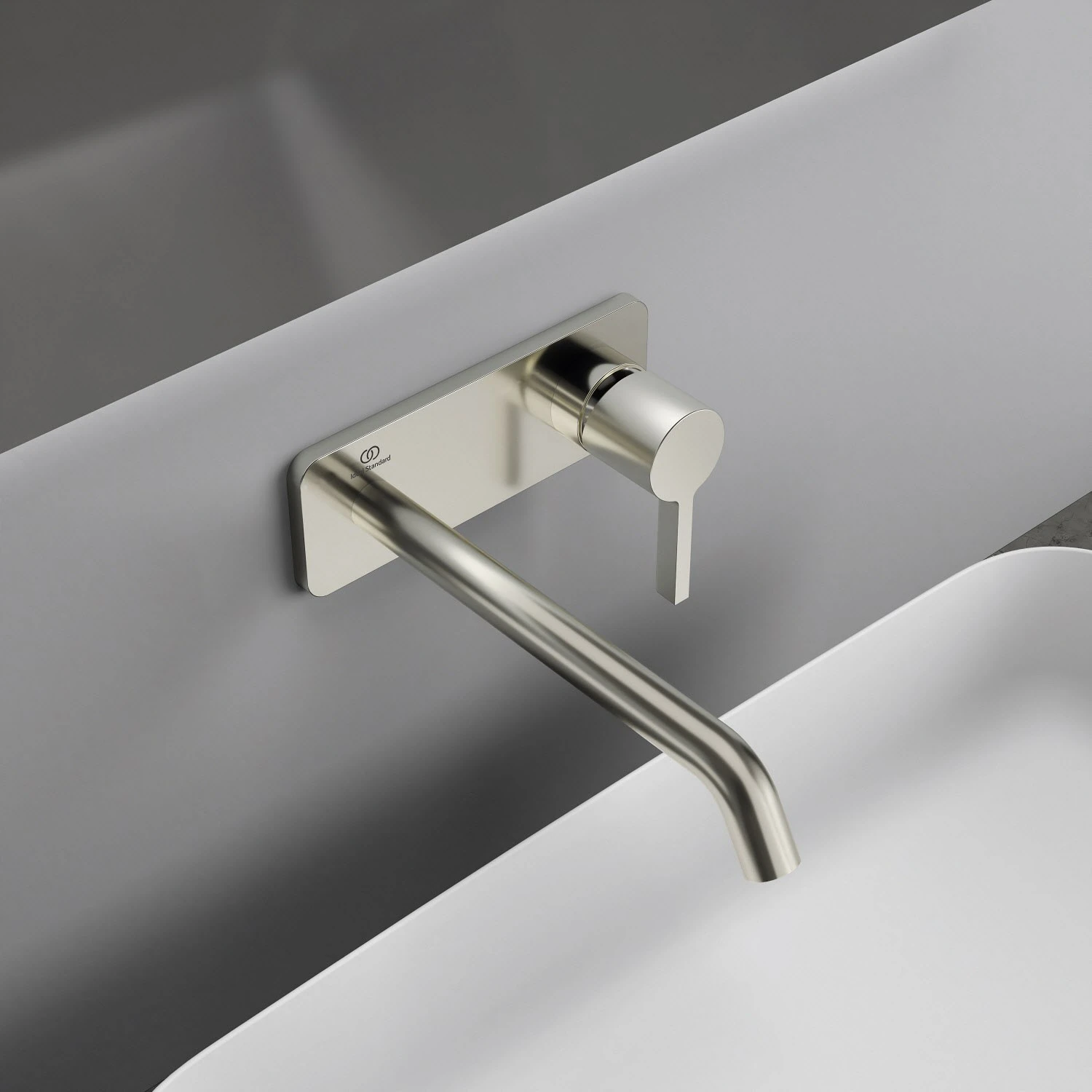 Ideal Standard Joy Wand-Waschtischarmatur, eckige Rosette, Auslauf 22 cm Ideal Standard Joy Wand-Waschtischarmatur, Eckige Rosette, Auslauf 22 Cm -Ideal Standard ideal standard badarmaturen joy waschtisch wand 6911994