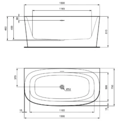 Ideal Standard Dea D-Form-Badewanne 150 X 75 Cm -Ideal Standard ideal standard badewannen form 150 x 12502492