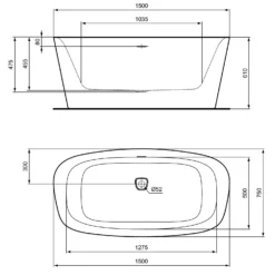 Ideal Standard Dea Freistehende Oval-Badewanne 150 X 75 Cm -Ideal Standard ideal standard badewannen freistehende oval 150 12502491