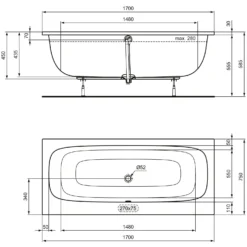 Ideal Standard I.life Duo-Badewanne 170 X 75 Cm -Ideal Standard ideal standard badewannen life duo 170 11024248