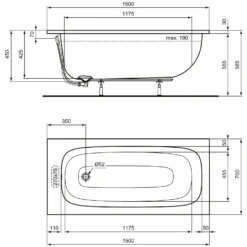 Ideal Standard I.life Körperform-Badewanne 150 X 70 Cm -Ideal Standard ideal standard badewannen life koerperform 150 11024230