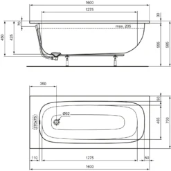 Ideal Standard I.life Körperform-Badewanne 160 X 70 Cm 3 Ideal Standard I.life Körperform-Badewanne 160 X 70 Cm -Ideal Standard ideal standard badewannen life koerperform 160 11024233