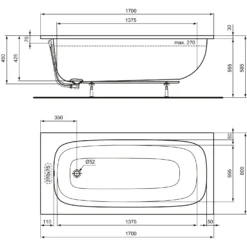 Ideal Standard I.life Körperform-Badewanne 170 X 80 Cm 3 Ideal Standard I.life Körperform-Badewanne 170 X 80 Cm -Ideal Standard ideal standard badewannen life koerperform 170 11024242