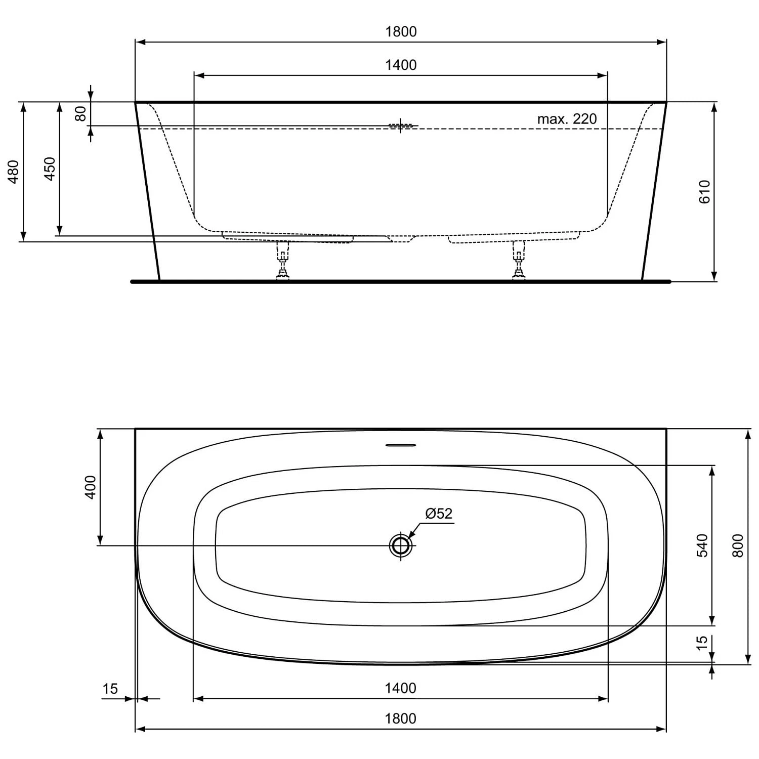 Ideal Standard Dea Wand-Körperform-Badewanne 180 x 80 cm, inkl. Ablaufgarnitur Ideal Standard Dea Wand-Körperform-Badewanne 180 X 80 Cm, Inkl. Ablaufgarnitur -Ideal Standard ideal standard badewannen wand koerperform 180 3895292