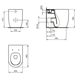 Ideal Standard Blend Standtiefspül-WC Curve Mit AquaBlade -Ideal Standard ideal standard badkeramik blend wcs standtiefspuel 12502484