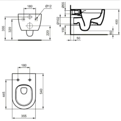 Ideal Standard Blend Wandtiefspül-WC Curve -Ideal Standard ideal standard badkeramik blend wcs wandtiefspuel 12502485