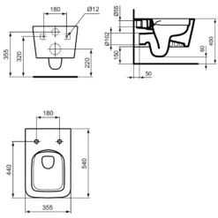 Ideal Standard Blend Wandtiefspül-WC Cube -Ideal Standard ideal standard badkeramik blend wcs wandtiefspuel 12502486
