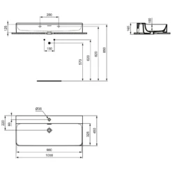 Ideal Standard Conca Waschtisch 100 Cm, 1 Hahnloch, Mit Überlauf, Geschliffen -Ideal Standard ideal standard badkeramik conca waschtische 100 6988332