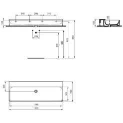 Ideal Standard Conca Waschtisch 120 Cm, Ohne Hahnloch, Ohne Überlauf -Ideal Standard ideal standard badkeramik conca waschtische 120 6988269