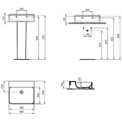 Ideal Standard Conca Waschtisch 50 Cm, Ohne Hahnloch, Ohne Überlauf -Ideal Standard ideal standard badkeramik conca waschtische 50 6988200