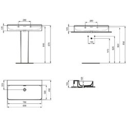 Ideal Standard Conca Waschtisch 80 Cm, Ohne Hahnloch, Mit Überlauf, Geschliffen -Ideal Standard ideal standard badkeramik conca waschtische 80 6988320