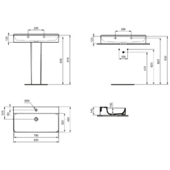 Ideal Standard Conca Waschtisch 80 Cm, 1 Hahnloch, Ohne Überlauf, Geschliffen -Ideal Standard ideal standard badkeramik conca waschtische 80 6988323