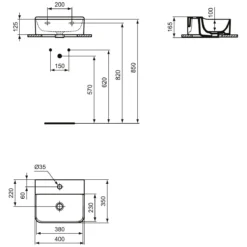 Ideal Standard Conca Handwaschbecken 40 Cm, 1 Hahnloch, Ohne Überlauf 3 Ideal Standard Conca Handwaschbecken 40 Cm, 1 Hahnloch, Ohne Überlauf -Ideal Standard ideal standard badkeramik conca waschtische handwaschbecken 6988374