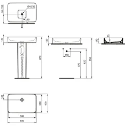 Ideal Standard Conca Schale Eckig 60 Cm, Ohne Hahnloch, Ohne Überlauf, Geschliffen 3 Ideal Standard Conca Schale Eckig 60 Cm, Ohne Hahnloch, Ohne Überlauf, Geschliffen -Ideal Standard ideal standard badkeramik conca waschtische schale 6988182